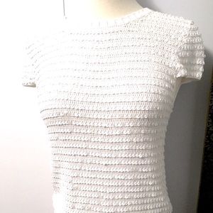 ALICE & OLIVIA white sequin knit sweater